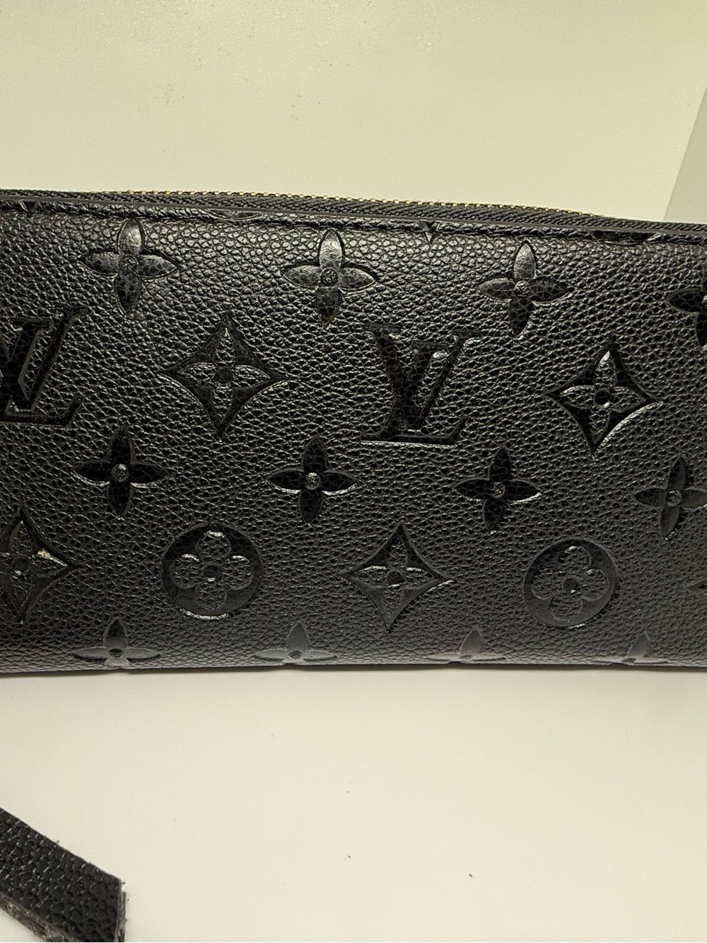 Louis Vuitton Black Embossed Monogram Zipped Men's Wallet